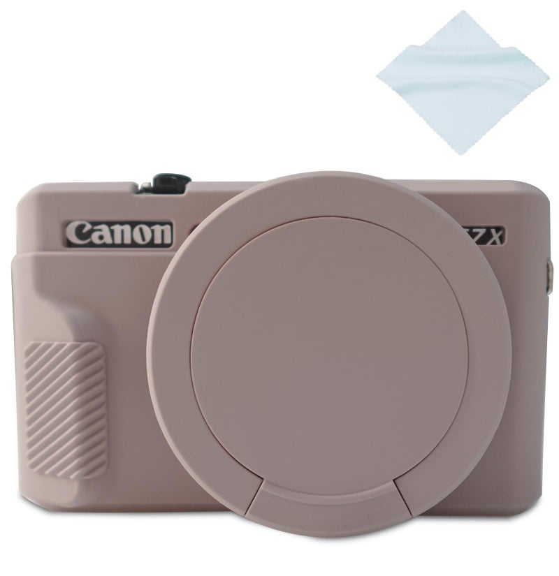 Yisau G7X Mark II Camera Case, G7X Removable Lens Cover Silicone Cover for Canon PowerShot G7X ii, G7X Accessories, Lightweight Rubber Soft Silicone Case - Lightgrey - Image 1